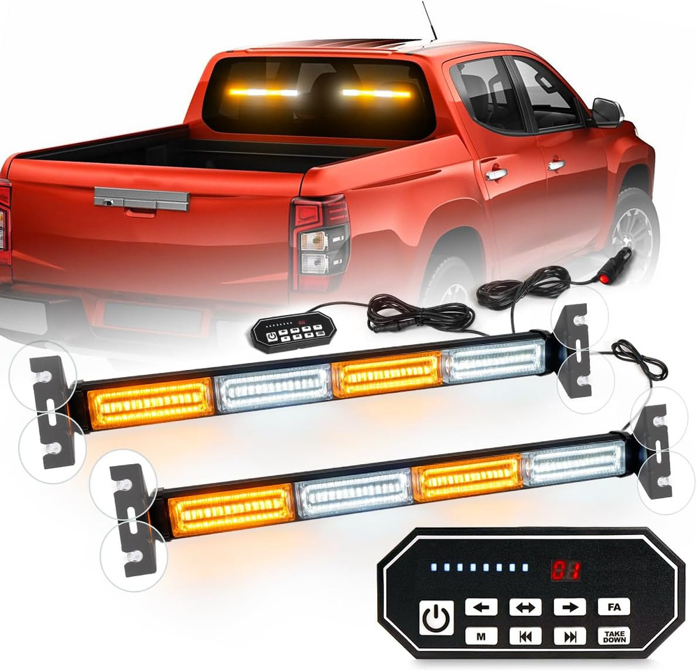 2X17.7 Traffic Advisor Light Bar W/Digital Display Controller Windshield LED Eme