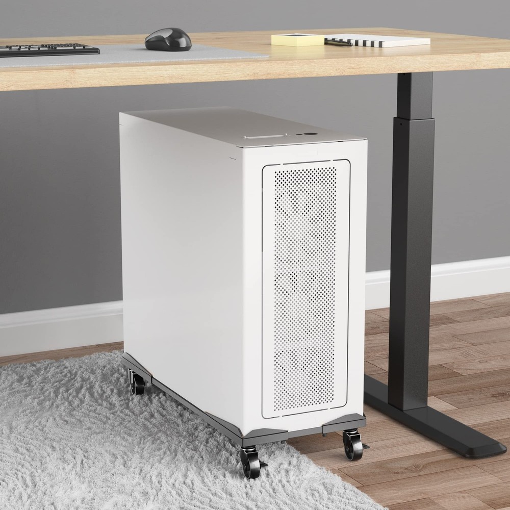Bytesium PC Tower Stand – Metal Frame – Adjustable Width and Length – 4 Black