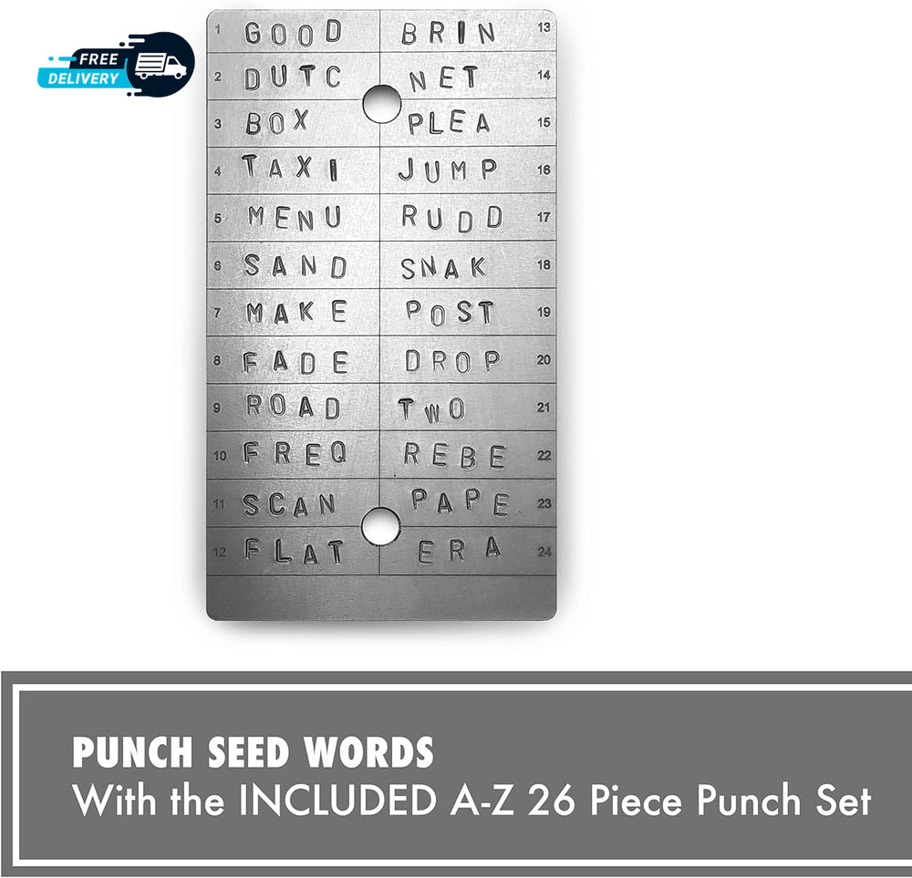 Titanium Bitcoin Seed Plates for Ultra Secure Crypto Seed Phrase Storage