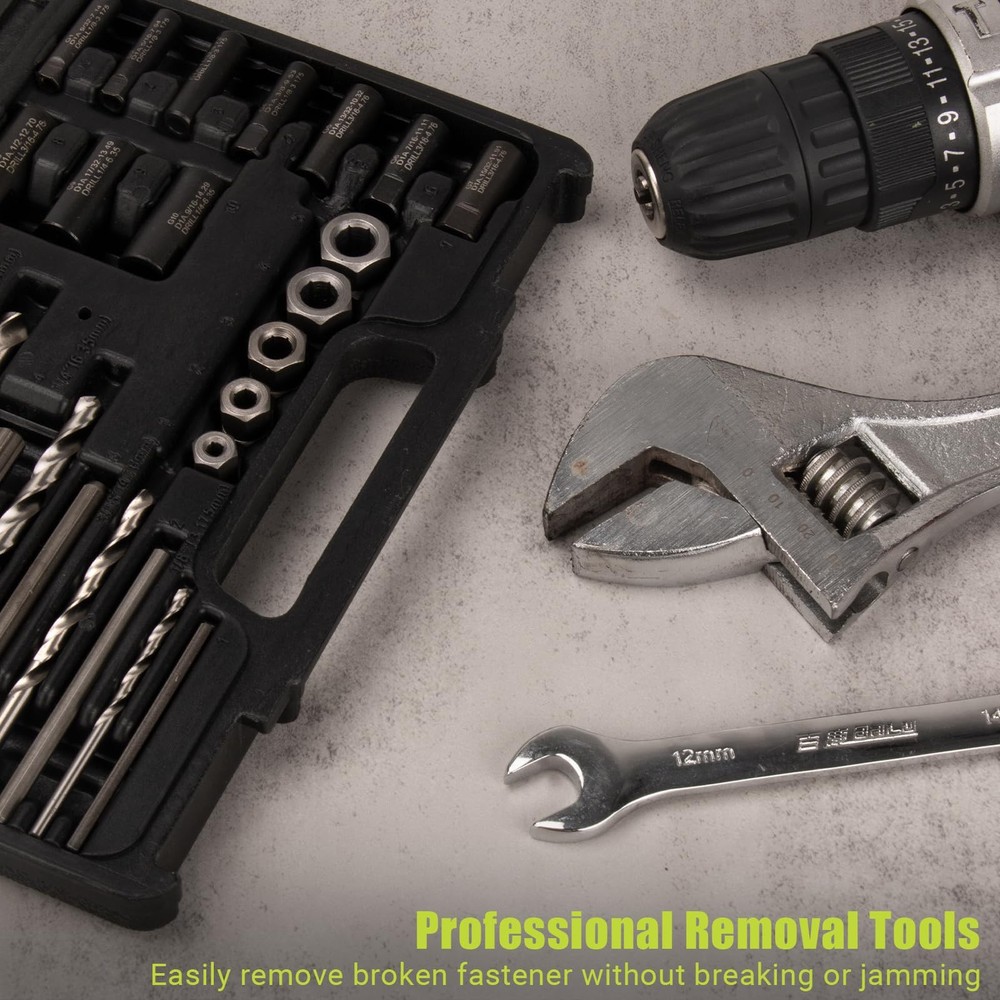 KAKILFOB Broken Bolt Extractor, 25 PCS Extractor Set, Easy Out Drill 25 Count