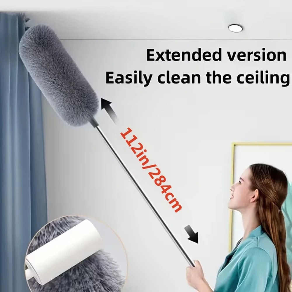 Extendable Microfiber Duster Wand 111.81 in 112in Flexible Retractable Pole