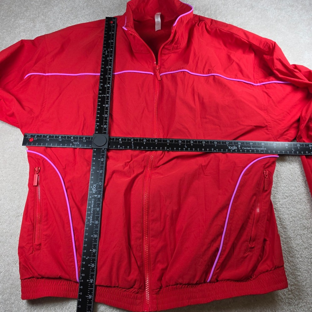 Fabletics Relay Track Jacket Mens S Red Vented Windproof Full-Zip Activewear