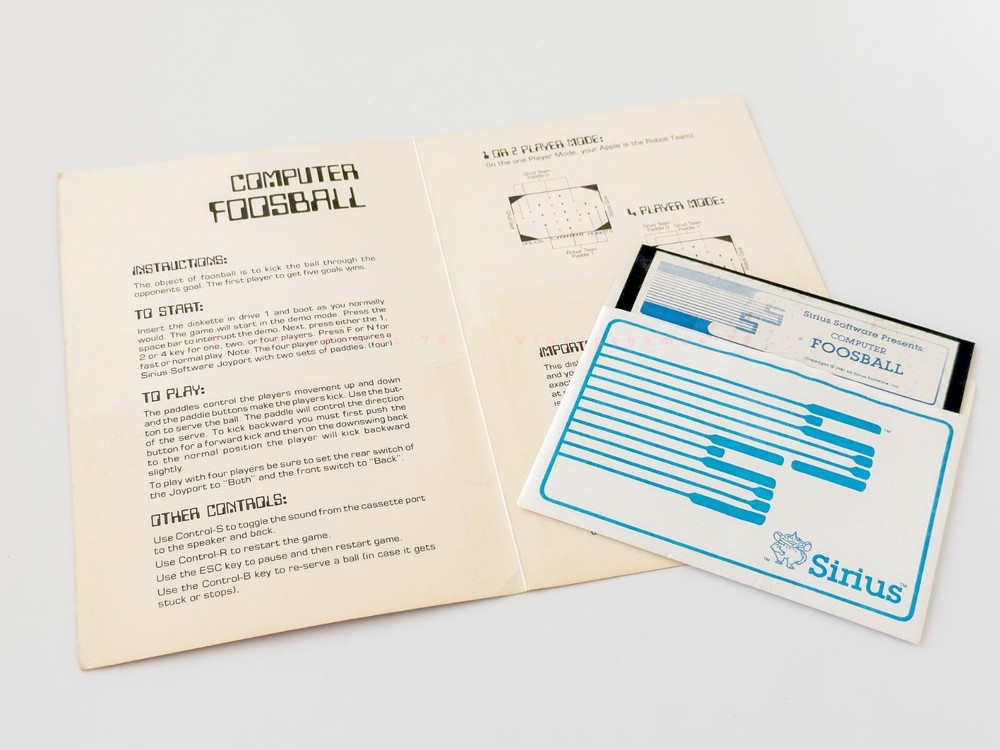 Computer Foosball - Sirius Software - 1981 / Apple II