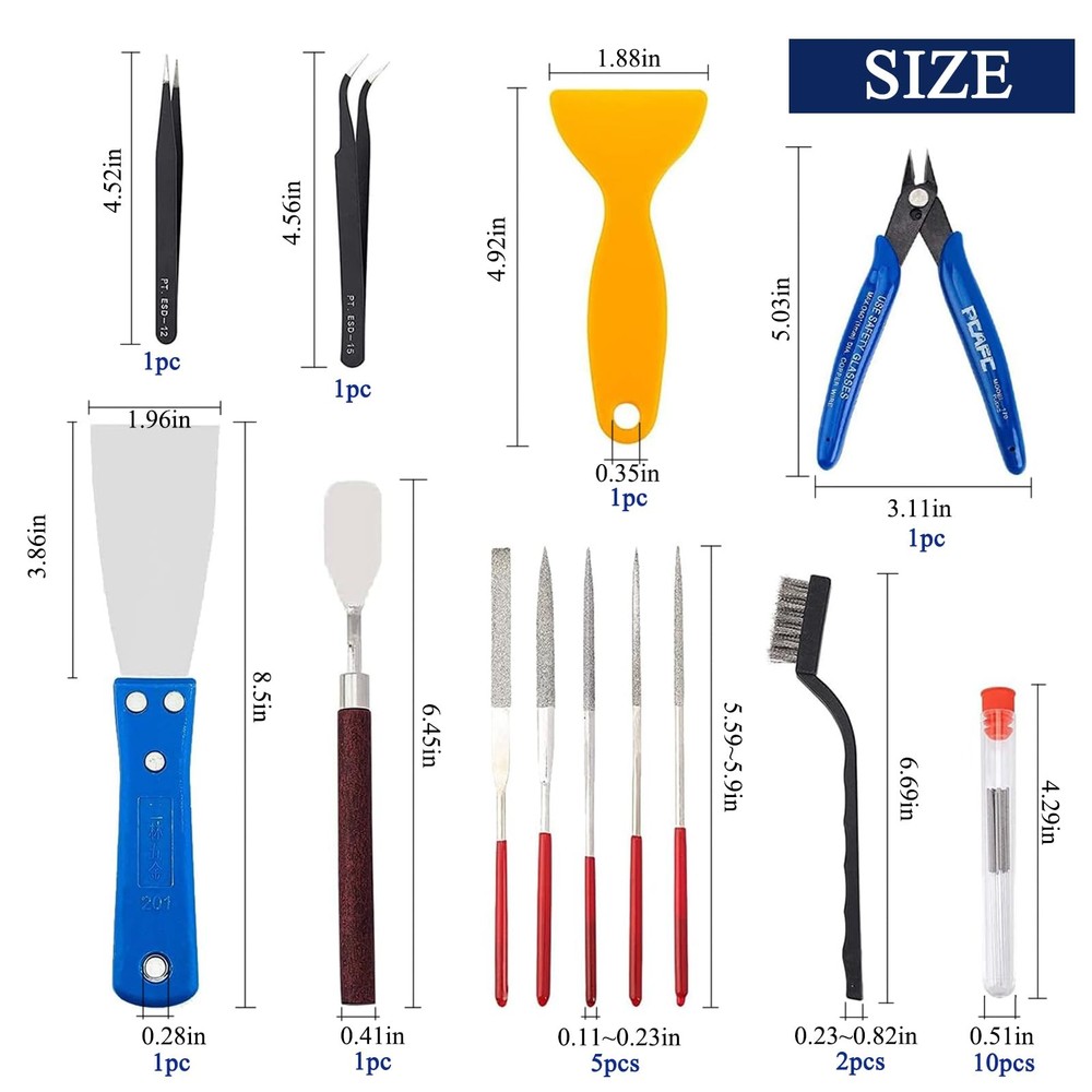 23Pcs 3D Printer Tool Kit, 3D Printer Accessories Removal Tools Includes Nozz...