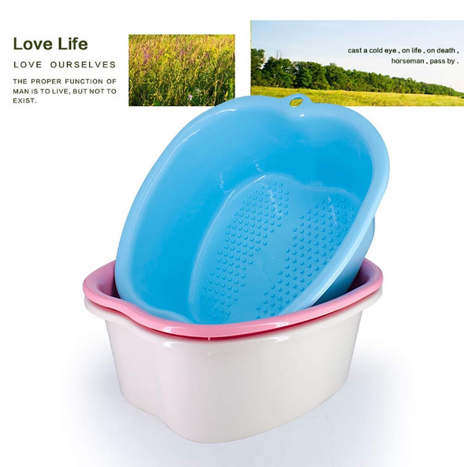 Large Plastic Foot Basin Bath Spa Tub Feet Massage for Soaking Foot,Toe Nails...