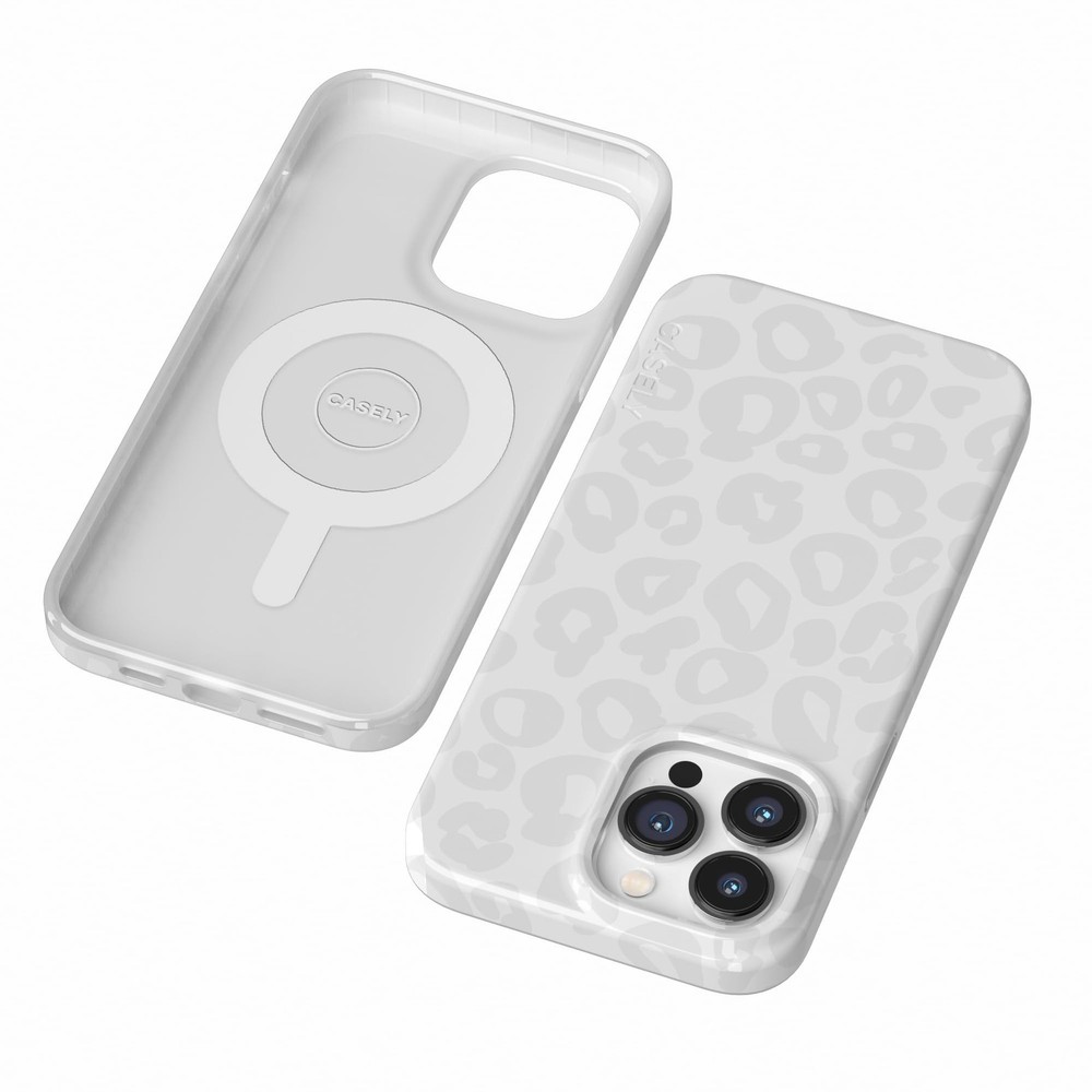 Casely iPhone 14 Pro Max Case | Into The Wild | White Snow Leopard | Compatible
