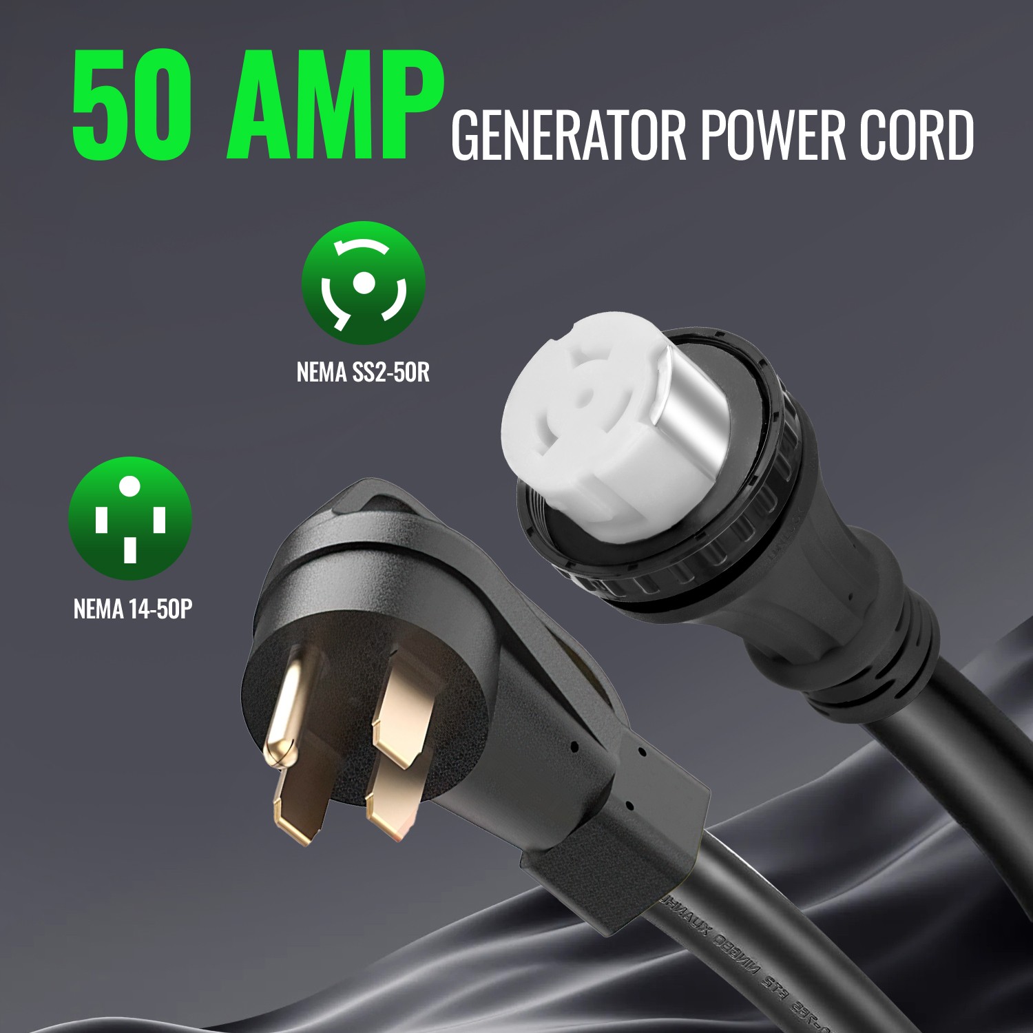 15-25FT RV Power Generator Inlet Box NEMA L14-50P 125/250V 50Amp Stormproof US