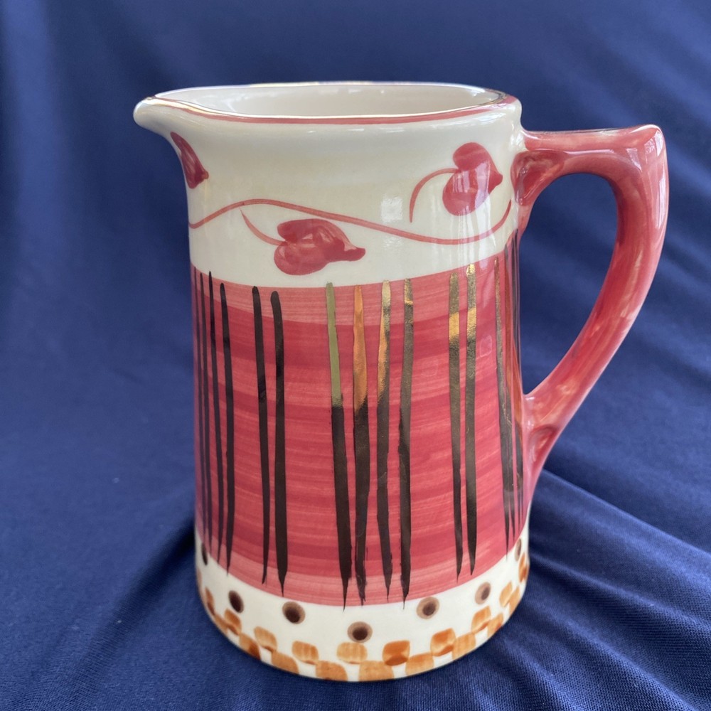 Small Hand Painted Pitcher Signed “Faune Suzanne Katklunja