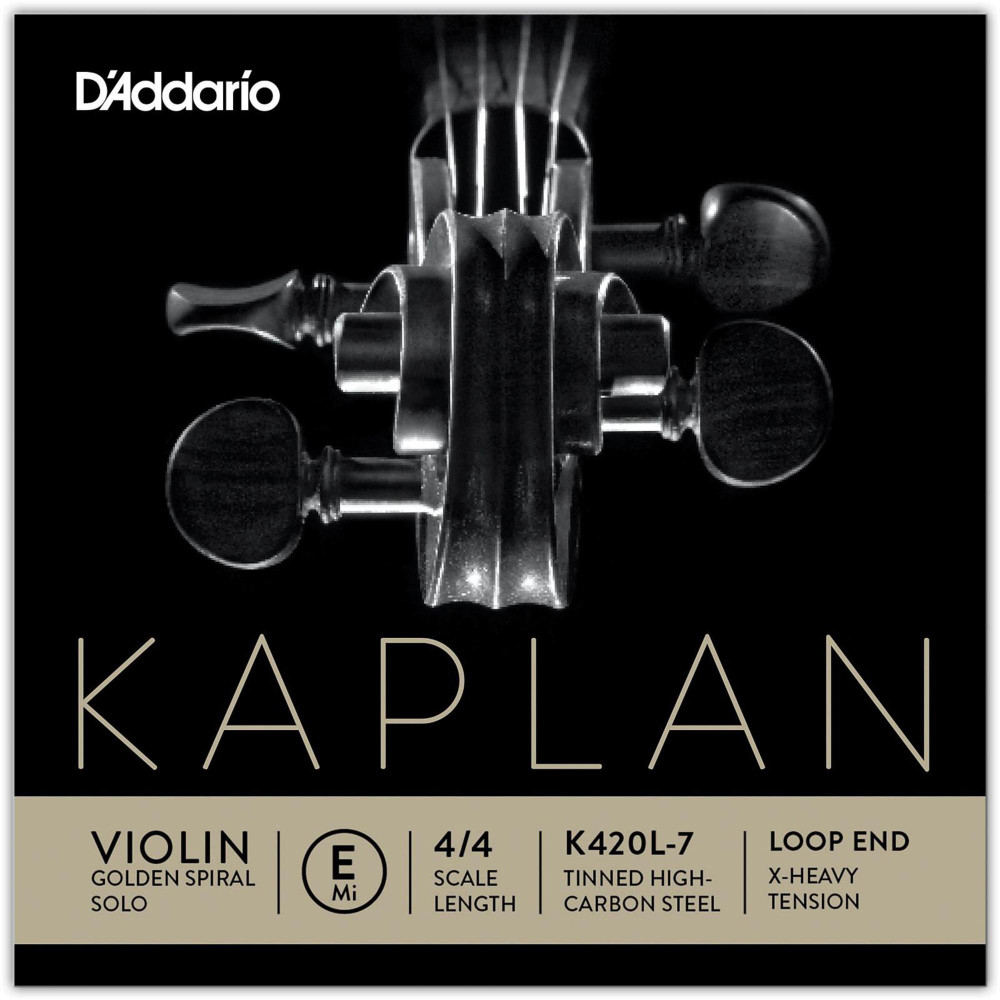 D'Addario Kaplan Golden Spral Solo Violin E String 4/4 Solid Steel X Heavy Loop