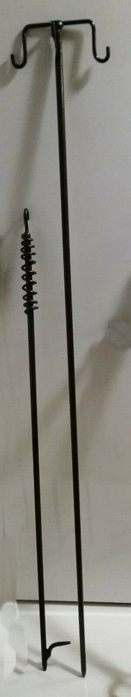 Outdoor Campfire Fireplace Fire Poker 36" & 2 Hook Post 46",Made by Blacksmith