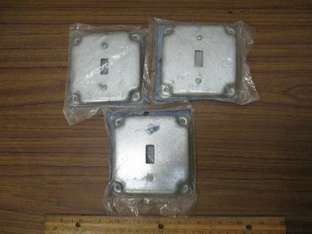 *Three* EATON TP512 4" Square Surface Covers *NOS*