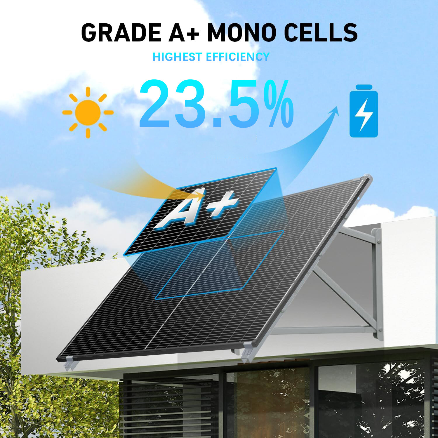 200W 400W 800W 1000W Watt Mono Solar Panel 12V Off-Grid Battery Charger RV Home
