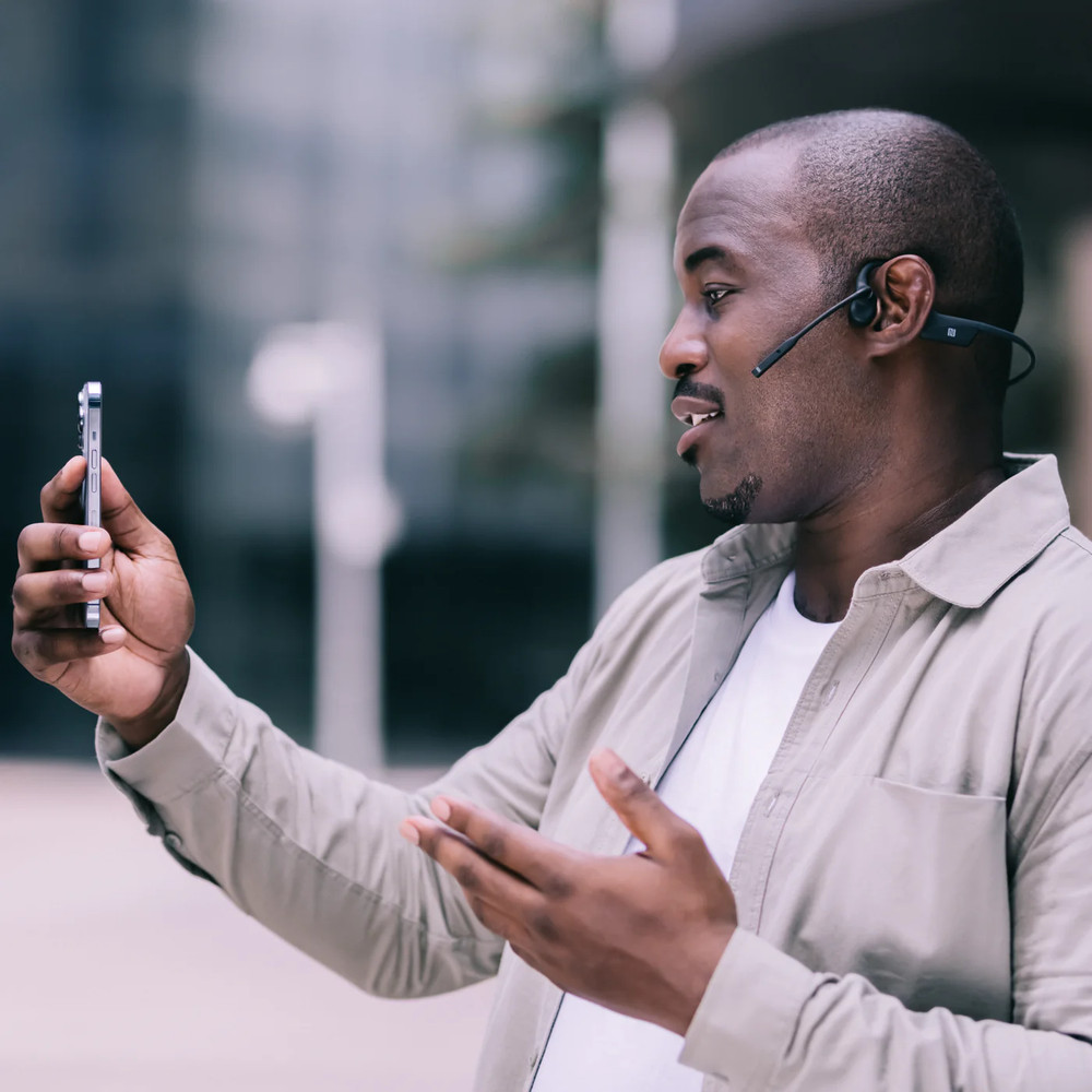 SHOKZ OpenComm - Open-Ear Bone Conduction Headphones, Wireless Computer Headsets