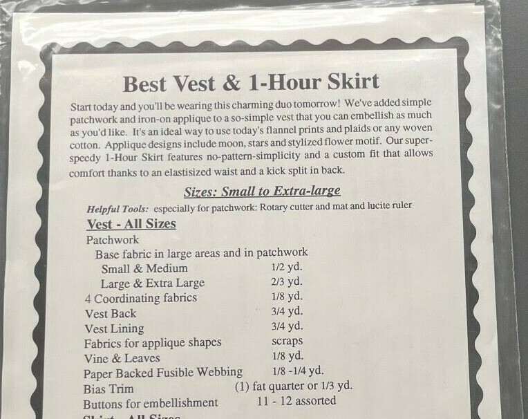 Four Corners Vest and Shirt Patchwork and Applique Patterns