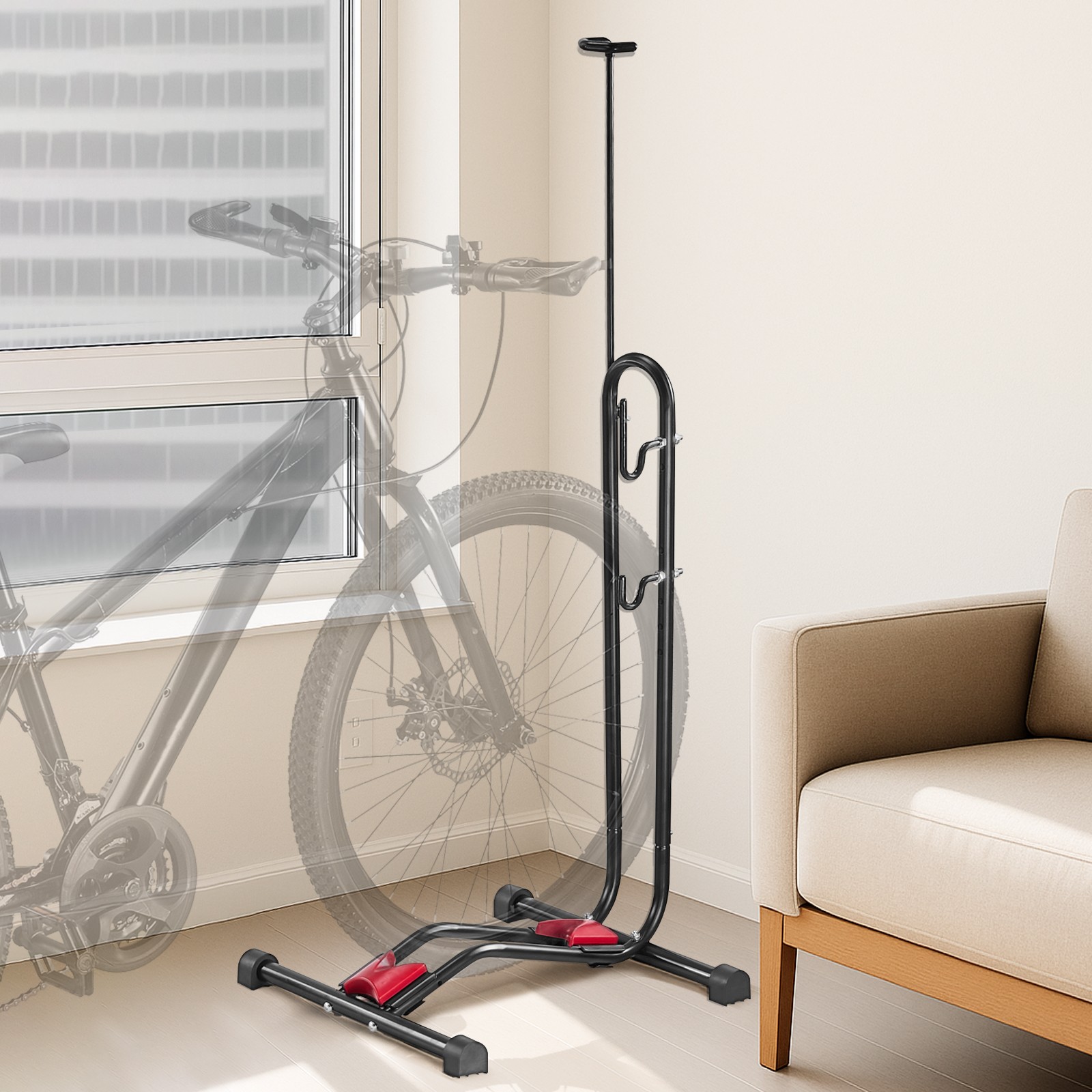 VEVOR Bicycle Storage Floor Freestanding Bike Rack for 16 to 27.5 Inch MTB Bike