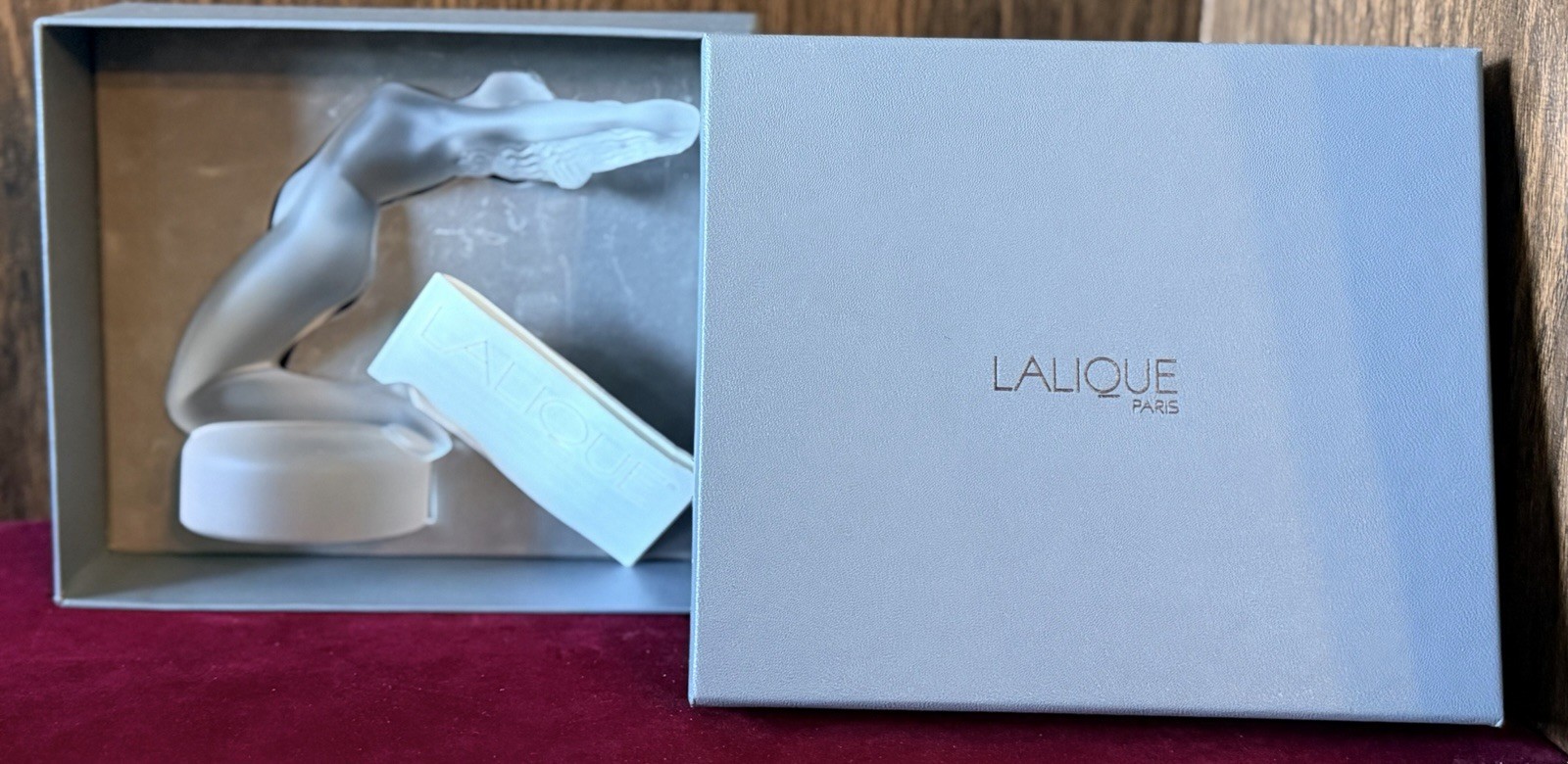 Vintage Lalique France 5” Frosted Crystal "Chrysis" Nude Woman Figurine With Box