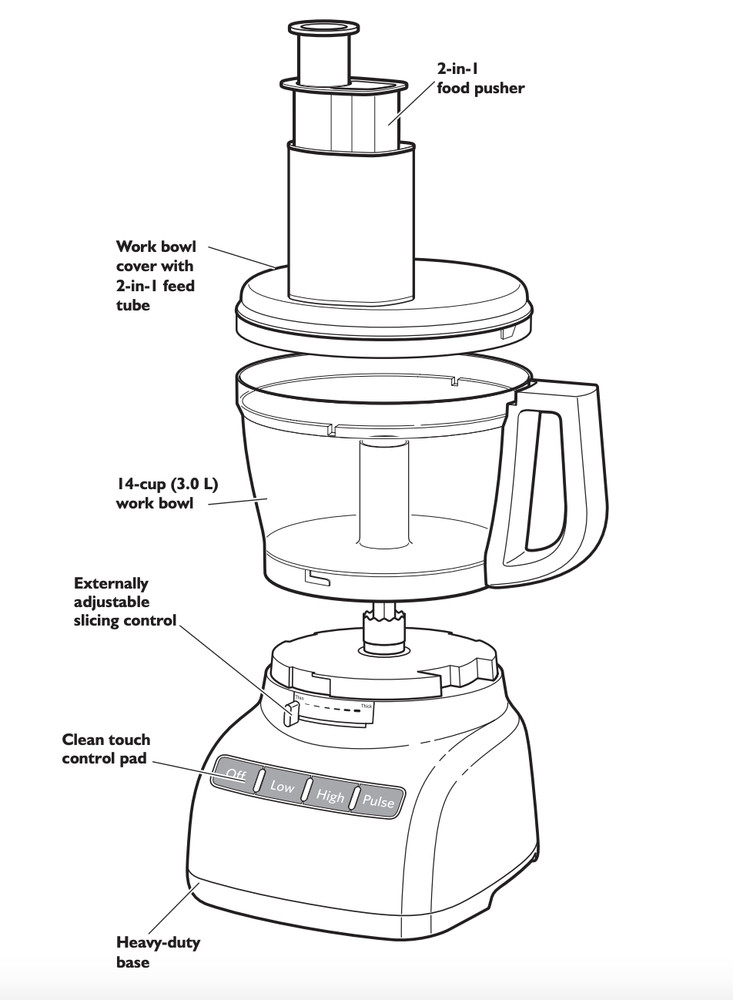 KitchenAid 14 Cup Food Processor KFP1466 Replacement MINI INNER WORK BOWL Only