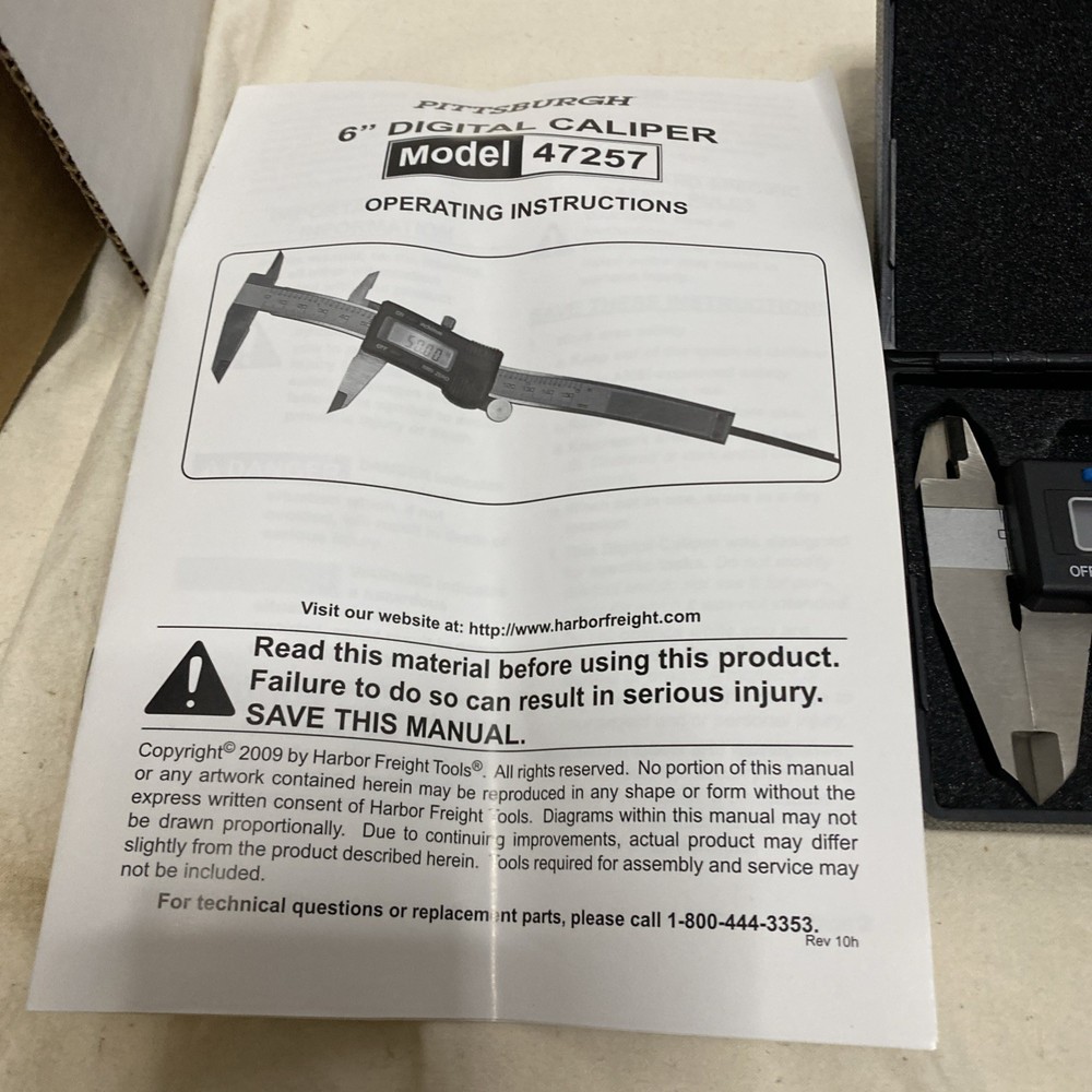 Pittsburgh 6" Digital Caliper. Model 47257