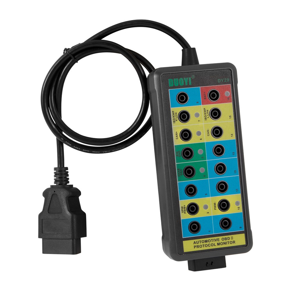16 Pin OBDII Protocol Detector OBD2 Breakout Box Car Test Box Connector Detector
