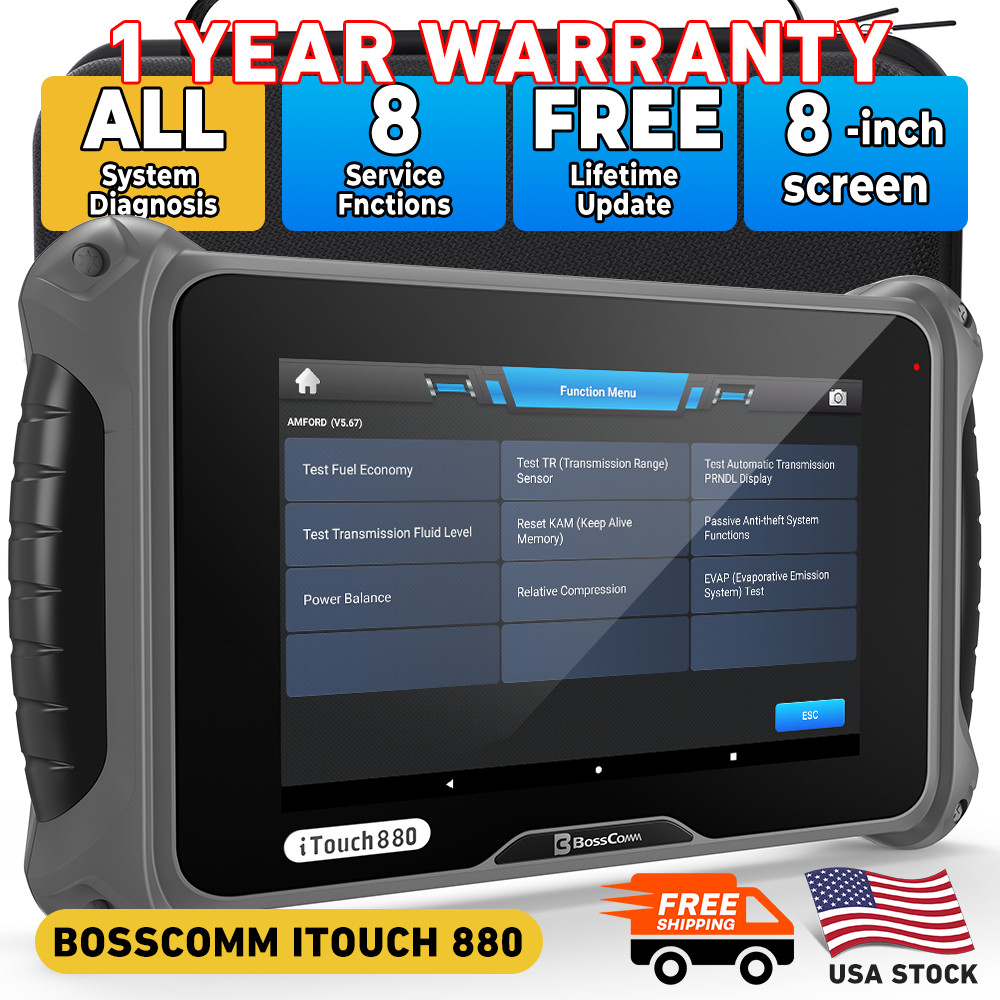 BOSSCOMM iTouch 880 OBD2 Scanner Diagnostic Tool Fuel Injector Coding Service