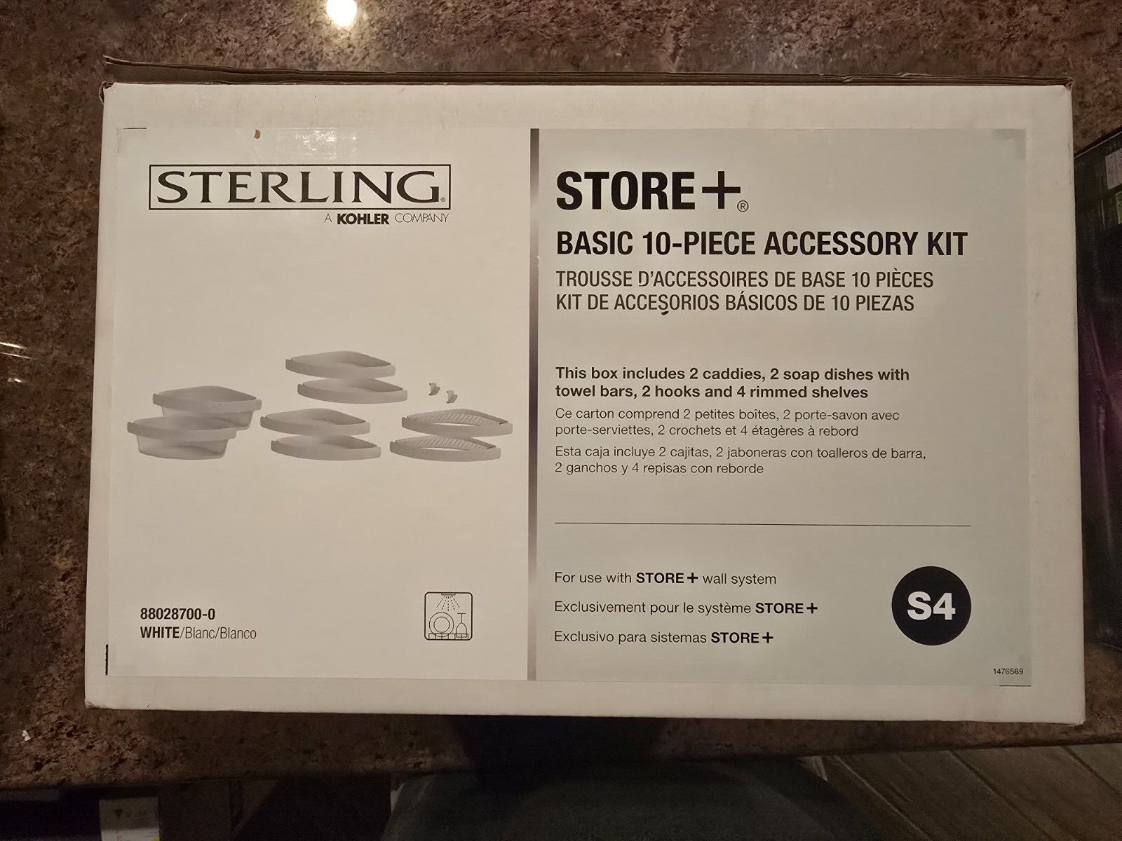 Kohler Sterling 88028700-0 Store+ 10 Piece Basic Shelf Kit in White