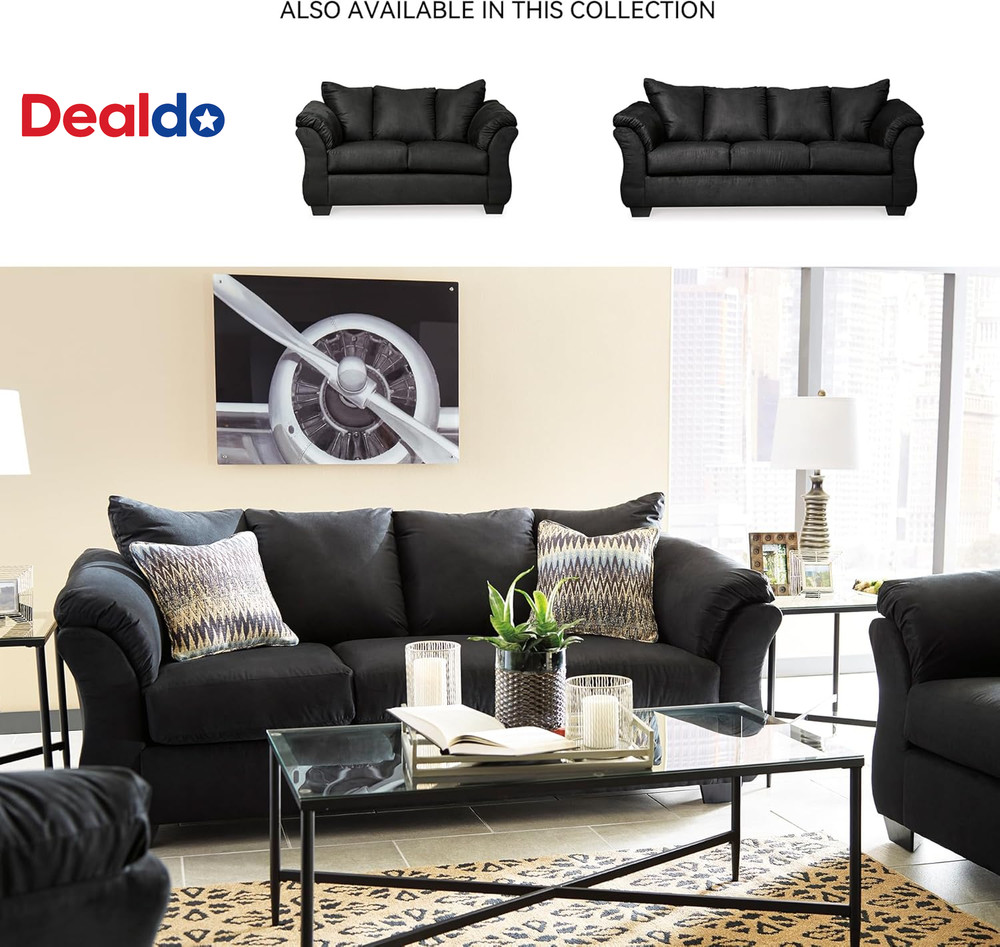 Darcy Classic Contemporary Sofa, Black