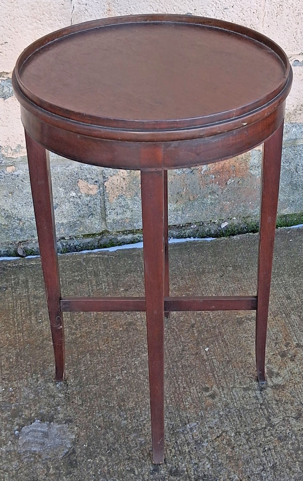 Antique Vintage Old Art Deco SOLID Mahogany Wooden Round End Side Accent Table