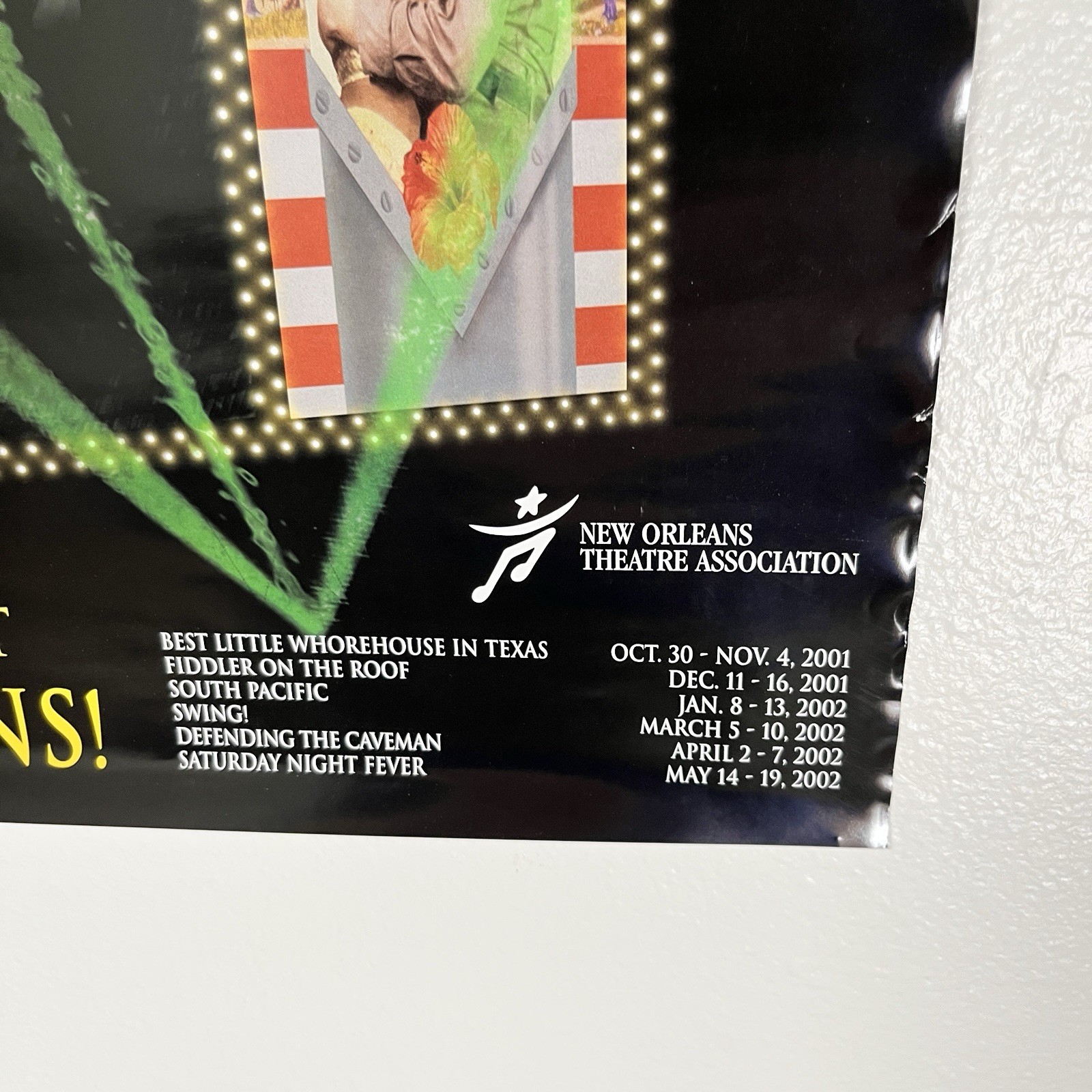 Broadway New Orleans 2001 Poster Premium Seat Holder Fiddler South Pacific