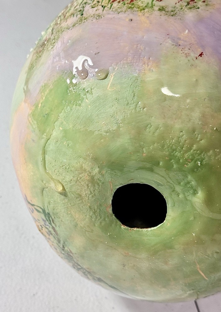 Hand painted Gourd Western Scene Signed!