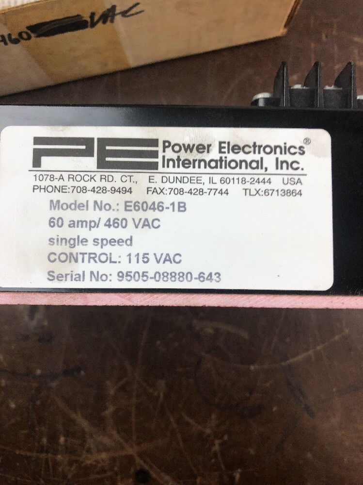 Power Electronics E6046-1B Single Speed Soft Start Reduced Torque Control L365