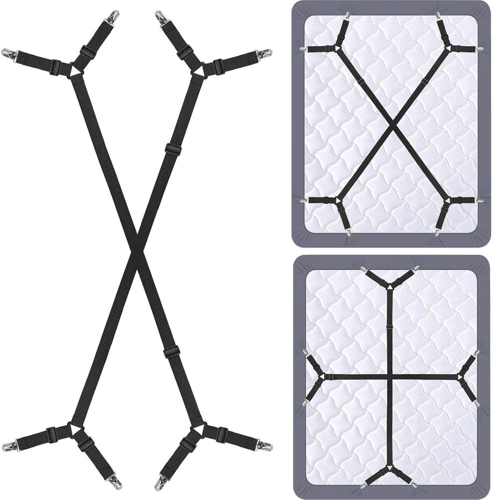 Bed Sheet Holder Straps - Sheet Straps Adjustable Bed Sheet Clips Fasteners Keep