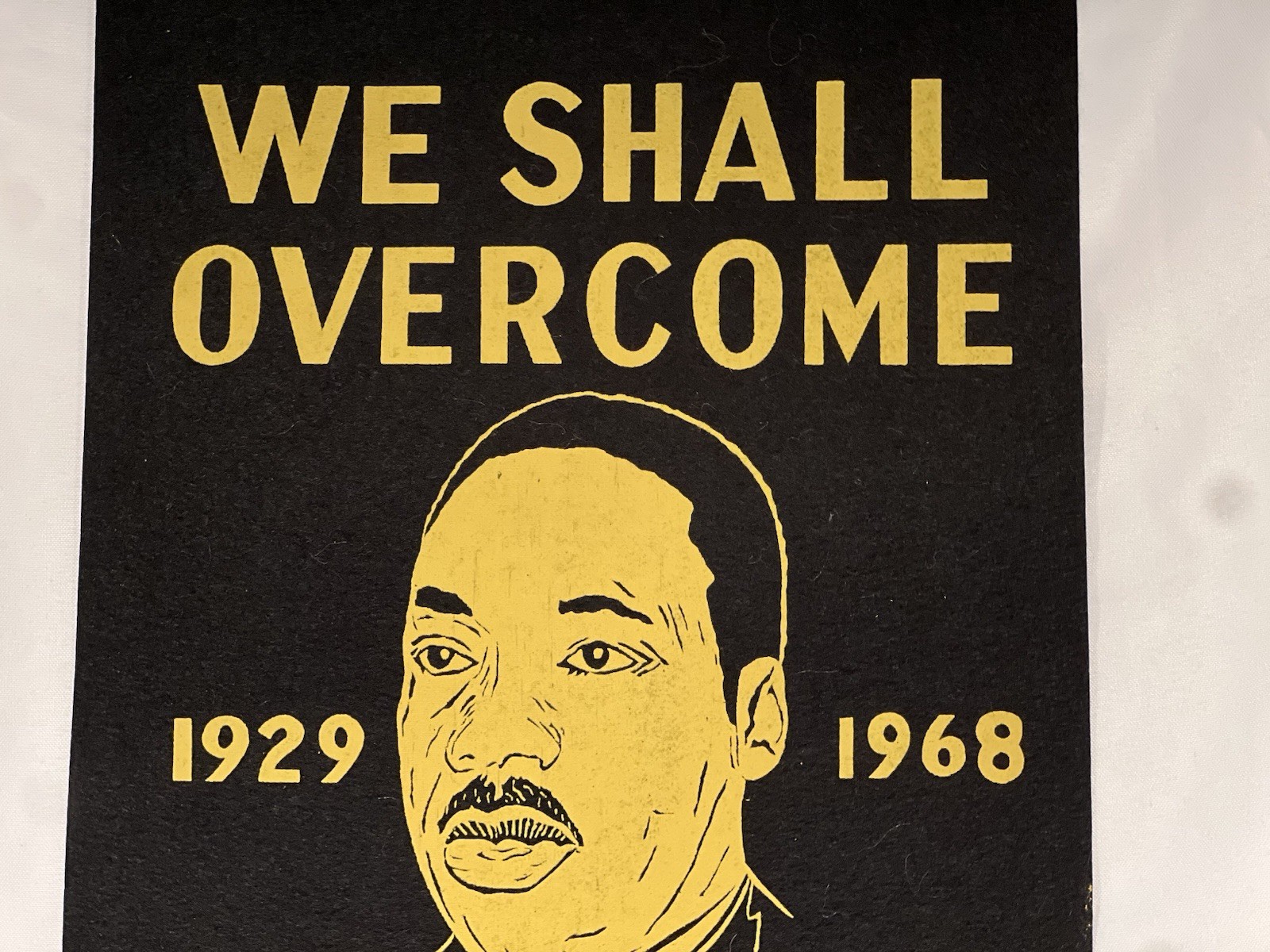 Vintage 1960’s JFK & Martin Luther King Civil Rights Memorial Felt Banner 2 Side