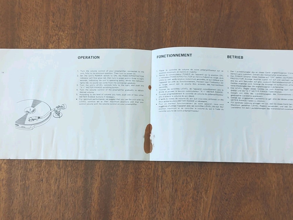 ORIGINAL SANSUI BA-2000 POWER AMPLIFIER OPERATING INSTRUCTIONS MANUAL