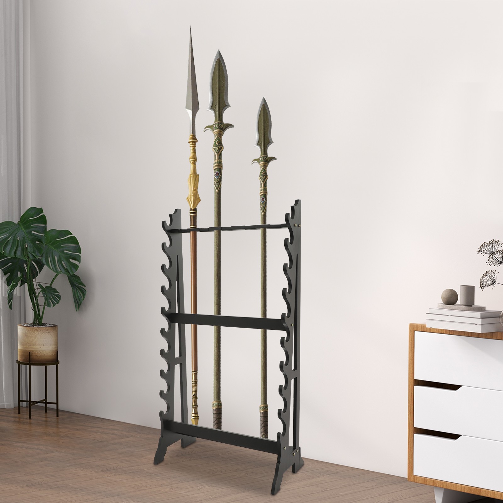 Sword Stand, Vertical Sword Stand Display, 10 Tier, 5 Hole Sword Holder