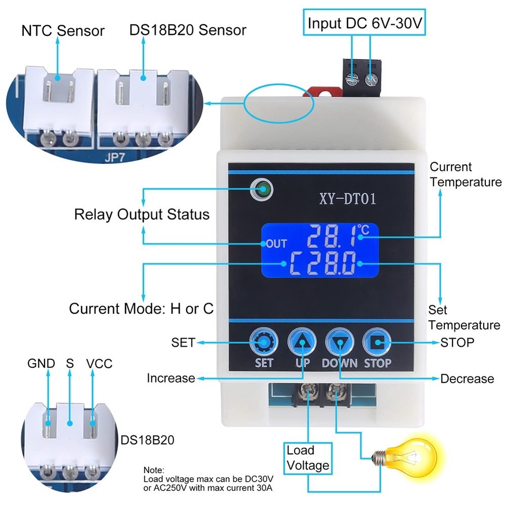 XY-DT01 Digital Temperature Controller -40-110°C Digital Micro-Digital1863