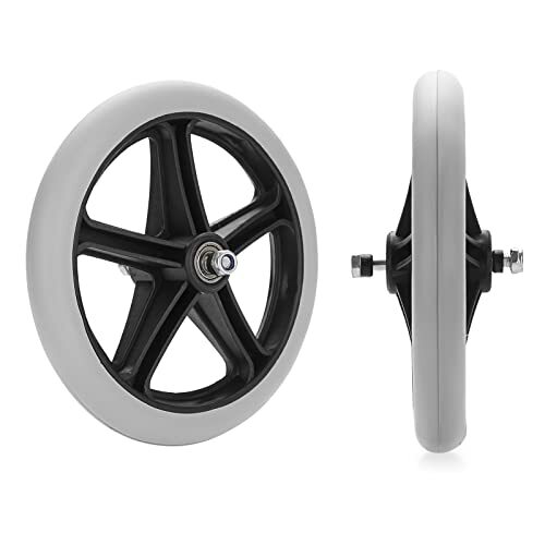 2 Pcs 8 Inch Rubber Front Wheels Replacement for Wheelchair Rollator Walker