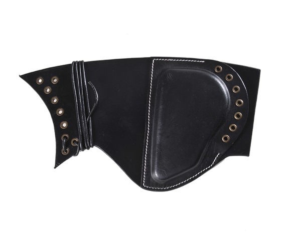Black Leather Lace Up Buttstock Sniper Pad