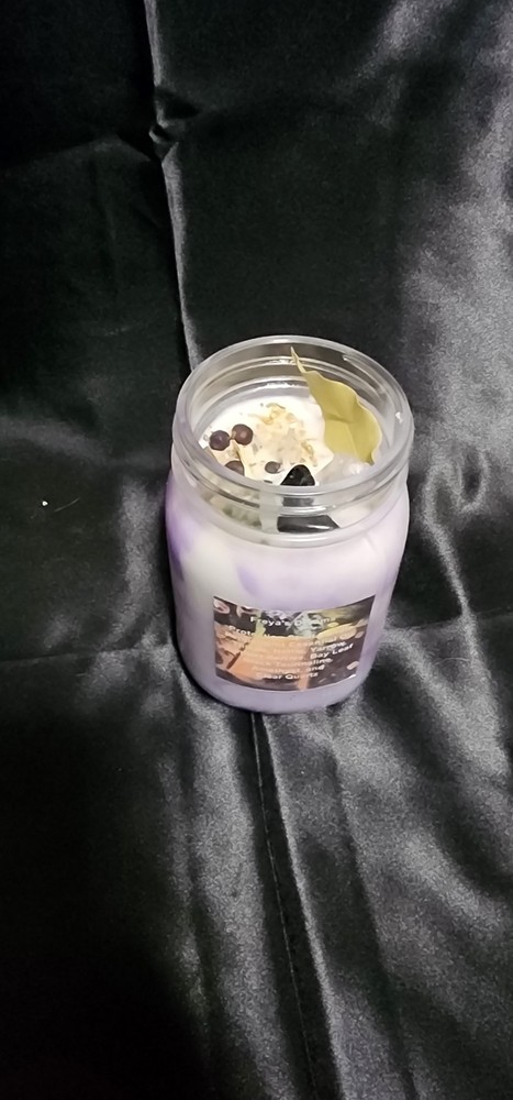 Protection Spell Candle Peppermint Scented With Hidden Crystals