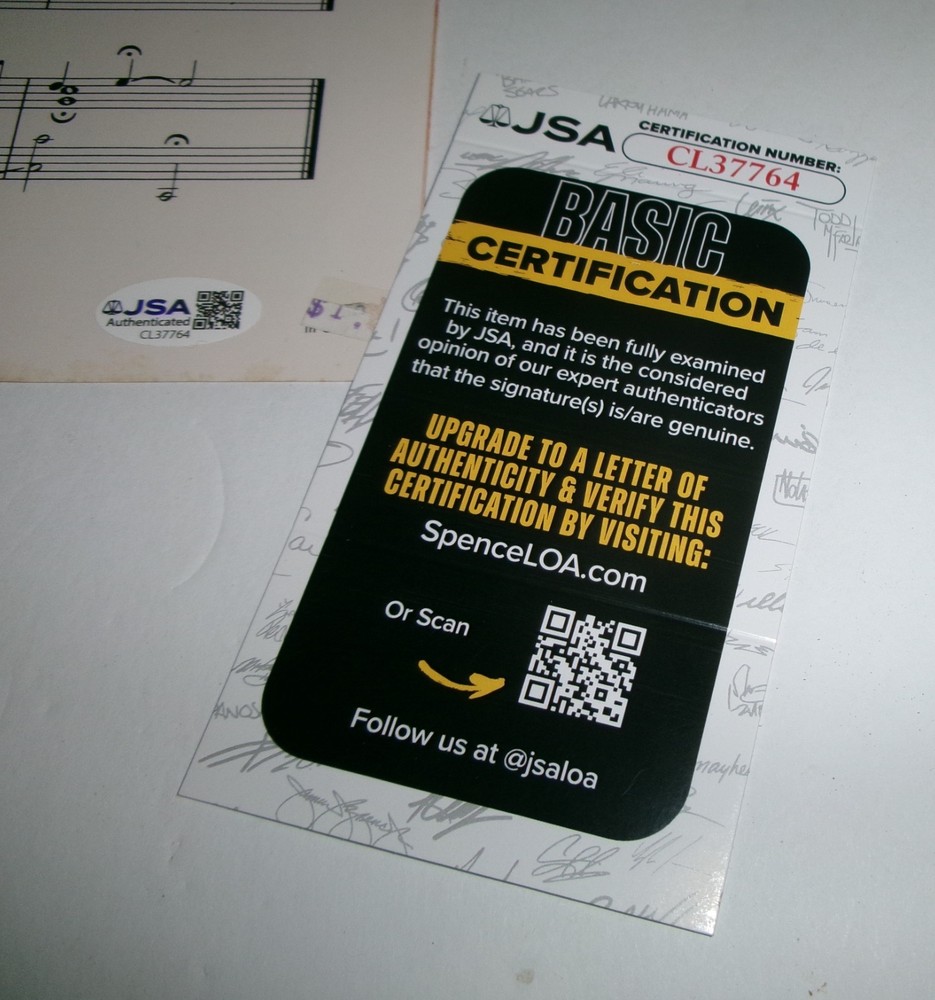 Ex Kiss Drummer Peter Criss SIGNED 1976 ORIGINAL Beth Sheet Music JSA CERT