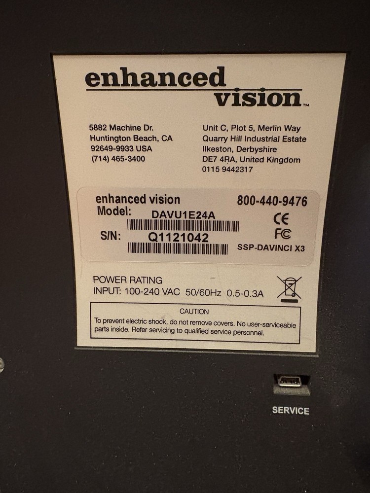 Enhanced Vision DaVinci HD OCR picture and text-to-speech Tested & Working