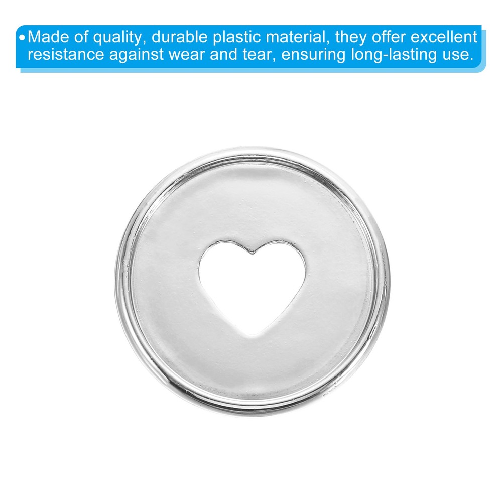 35mm Book Binding Discs 11pcs Discbound Expansion Discs Plating Heart, Silver