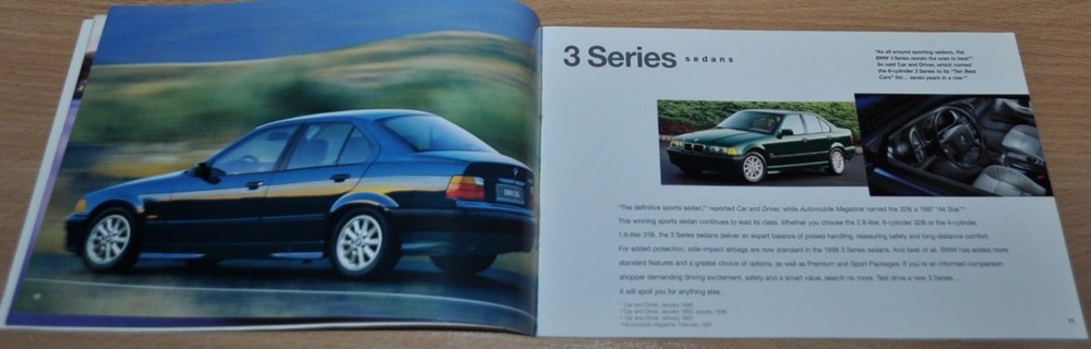 1998 BMW Model Range USA Brochure Prospekt ENG Edition