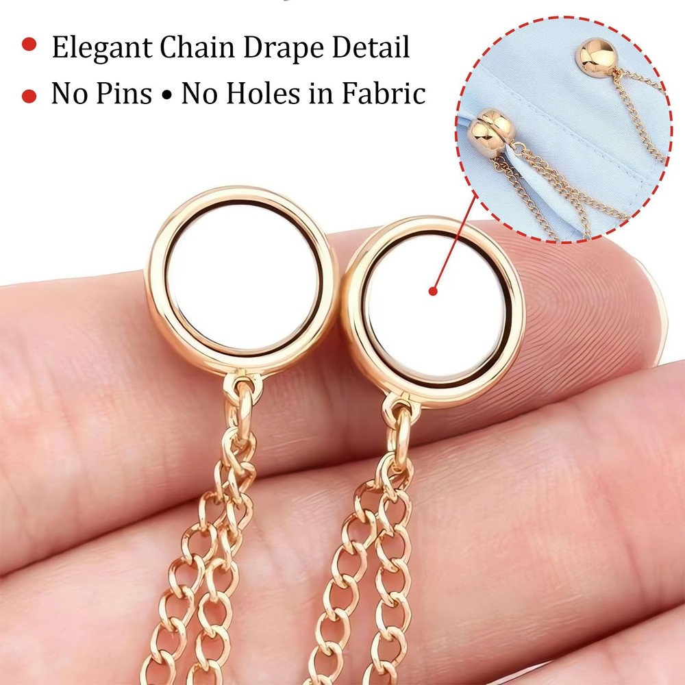 FJW Multi-Function Clothing Clips - Magnetic Hem for Shirts & 8 Pack