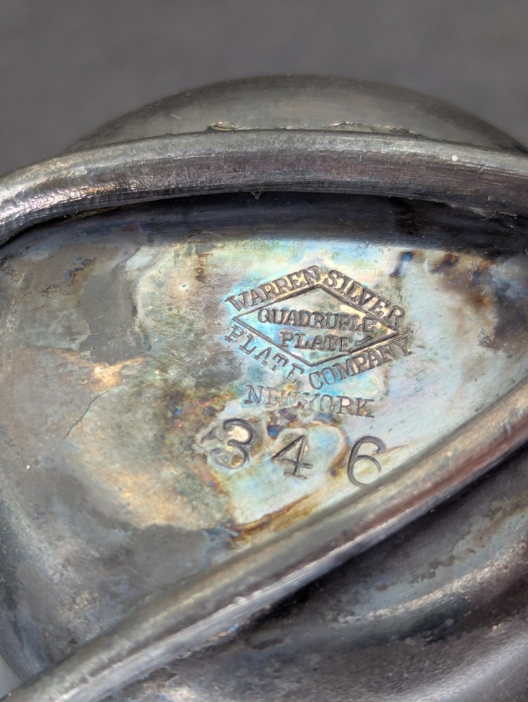 Chick Baby Bird Wishbone Toothpick Holder 346 Vtg Warren Silver Plate Co