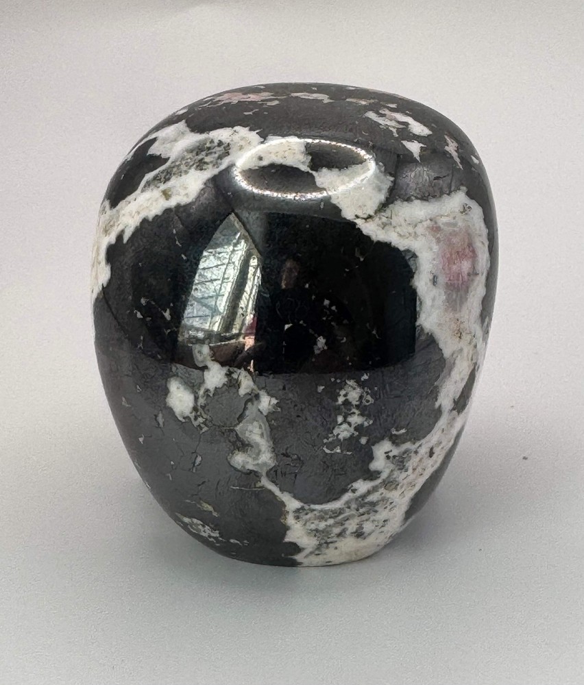 Rhodonite and Galena Skull