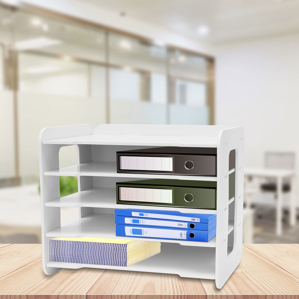5-Tier Stackable Letter Tray Office Desk Paper Document Organizer File Trays DIY
