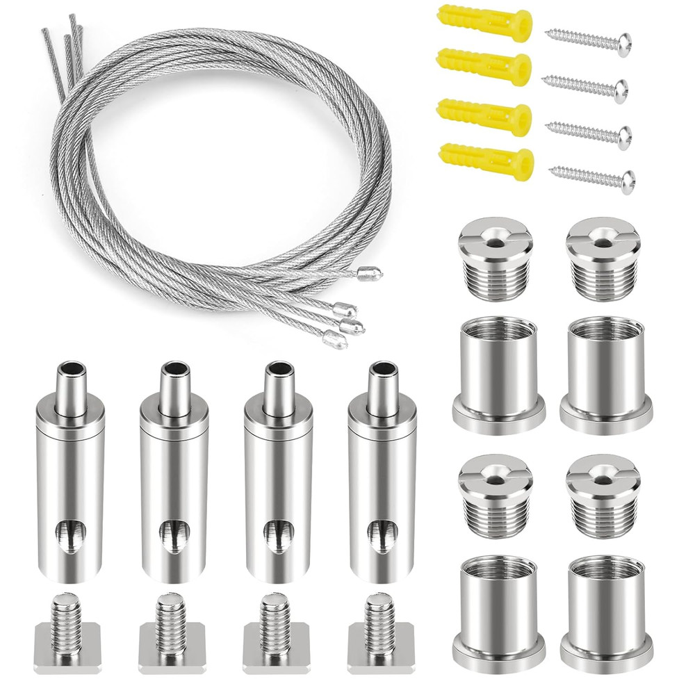 Ceiling Hanging Wire Cable Kit, 4 Sets Wire Cable Hanging System kit, Aquarium L