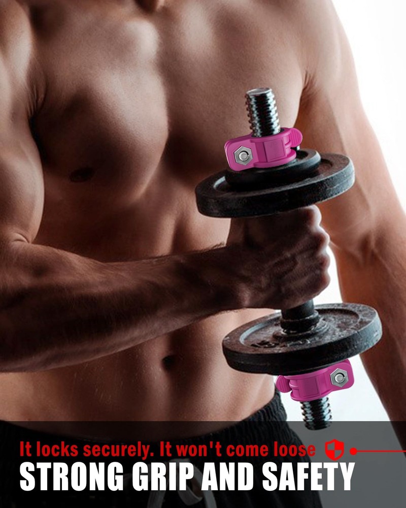 Adjustable Barbell Clips 1 & 2" | Quick Release Weight Locking Collars Pair"