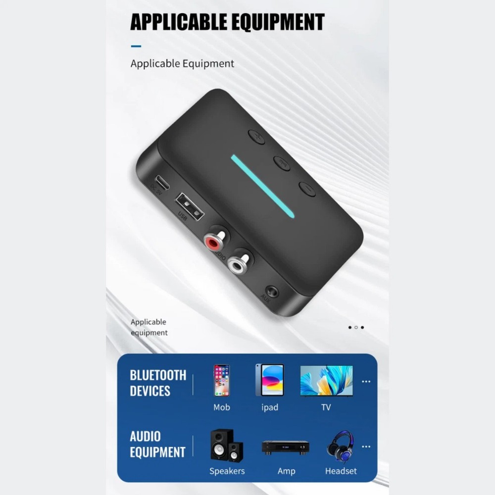 Wireless Bluetooth Audio Receiver 5.3 with RCA Output and AUX for Car Stereo