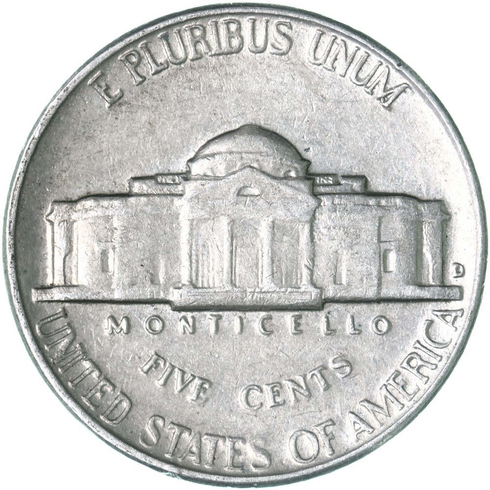 1962 D Jefferson Nickel Extra Fine XF